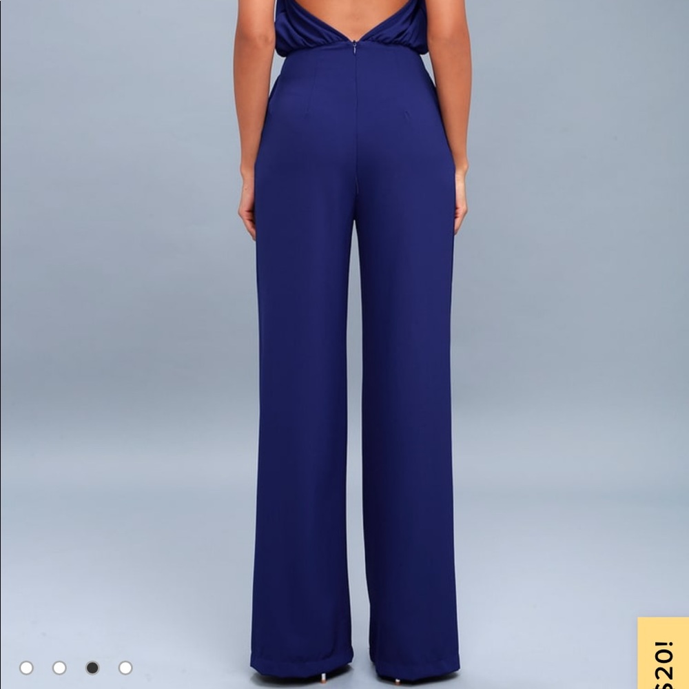 Royal Blue Halter Jumpsuit - Picture 4 of 4